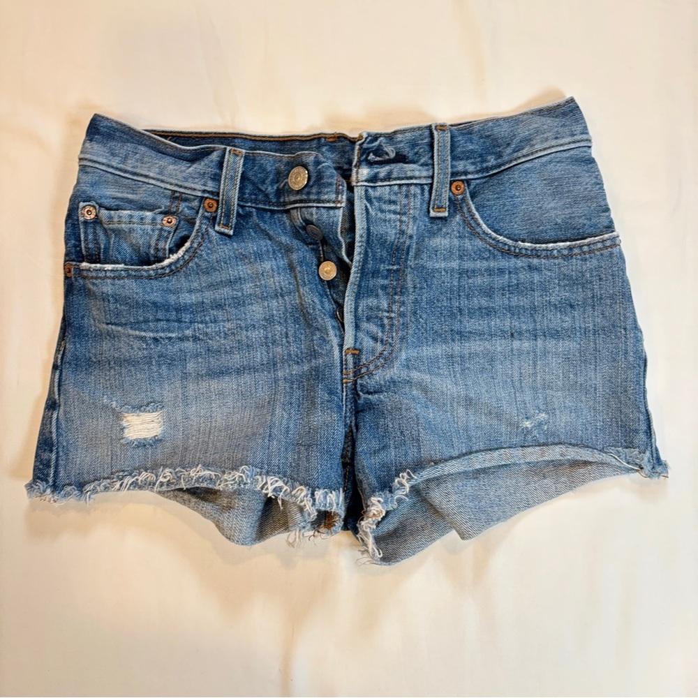 Levi’s 501 High-Rise Button Fly Cut-Off Denim
